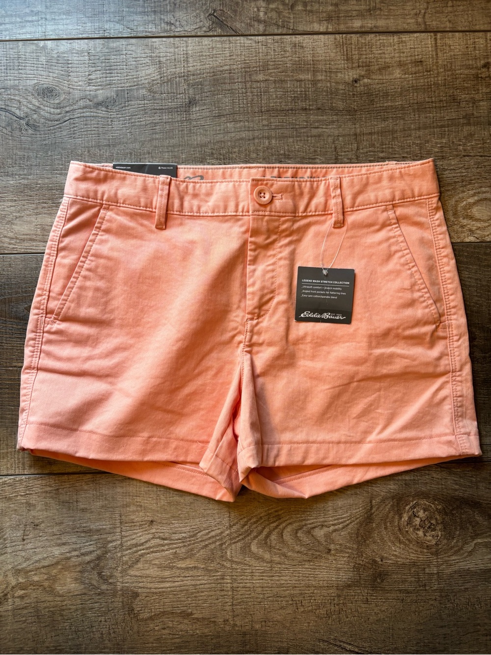 Eddie Bauer Coral-Peach Cotton Blend Women's Shorts